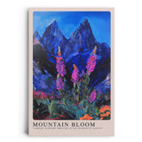 Paul Sinus Leinwandbild 80x120cm leuchtende Berglandschaft mit blühender Alpenflora, expressive Wandkunst mit kontrastreichen Farben