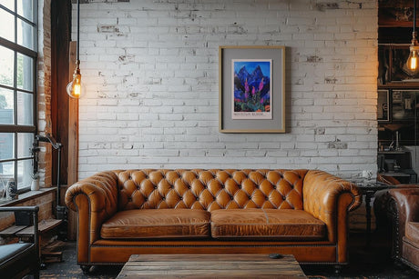 Paul Sinus Leinwandbild 80x120cm leuchtende Berglandschaft mit blühender Alpenflora, expressive Wandkunst mit kontrastreichen Farben