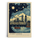 Paul Sinus Leinwandbild 40x60cm London Nachttraum Big Ben kunstvoll romantisch verträumt blau gold Lichter Stadt Zauber modern elegant