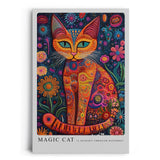 Paul Sinus Leinwandbild 40x60cm Magische Katze leuchtend bunt fantasievoll mystisch detailreich faszinierende Wandkunst voller Muster