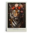 Paul Sinus Leinwandbild 40x60cm majestätischer Tiger in floraler Eleganz mit intensiven Farben und edler Ästhetik – kunstvolles Leinwandbild