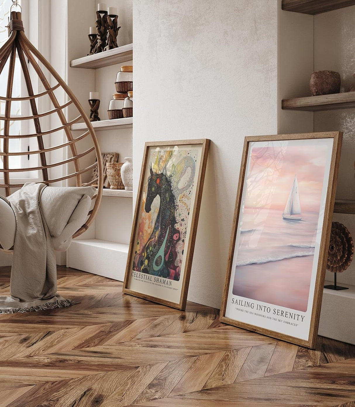 Paul Sinus Leinwandbild 60x90cm malerische Segelboot-Szene mit sanften Pastelltönen, beruhigende Wandkunst mit ruhiger Meereslandschaft