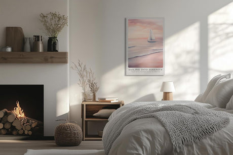 Paul Sinus Leinwandbild 60x90cm malerische Segelboot-Szene mit sanften Pastelltönen, beruhigende Wandkunst mit ruhiger Meereslandschaft
