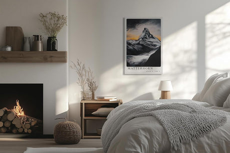 Paul Sinus Leinwandbild 80x120cm Matterhorn – Majestätische Berglandschaft in dramatischem Licht und kontrastreichen Tönen