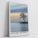 Paul Sinus Leinwandbild 40x60cm minimalistische Landschaft mit einsamem Baum und sanften Farbverläufen, beruhigende Wandkunst