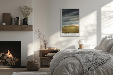 Paul Sinus Leinwandbild 40x60cm minimalistische Landschaft mit sanften Hügeln und dramatischem Himmel, beruhigende Wandkunst