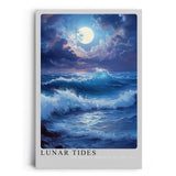 Paul Sinus Leinwandbild 80x120cm Mondflut – Mystisches Meeresmotiv mit leuchtendem Vollmond, sanften Wellen und atmosphärischer Lichtstimmung
