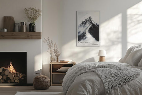 Paul Sinus Leinwandbild 60x90cm Monte Bianco – Majestätische Berglandschaft in monochromer Eleganz mit dramatischer Schneekulisse