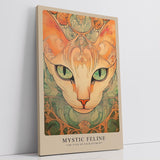 Paul Sinus Leinwandbild 80x120cm Mystische Katze kunstvoll surreal faszinierend hypnotisch elegantes Design stilvolle Wandkunst harmonische Farben