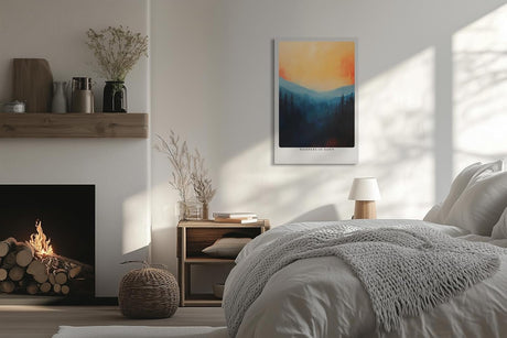 Paul Sinus Leinwandbild 80x120cm Mystischer Morgengrauen – Traumhafte Berglandschaft in sanften Farben mit nebelverhangenen Tälern