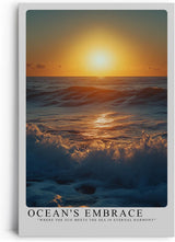 Paul Sinus Leinwandbild 60x90cm Ocean’s Embrace – Faszinierendes Meerespanorama mit sanften Wellen, goldenem Sonnenlicht