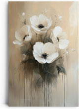 Paul Sinus 60x90cm Wandbild Anemonen in Beige – Ausdrucksstarke Blumenmalerei mit moderner Blume