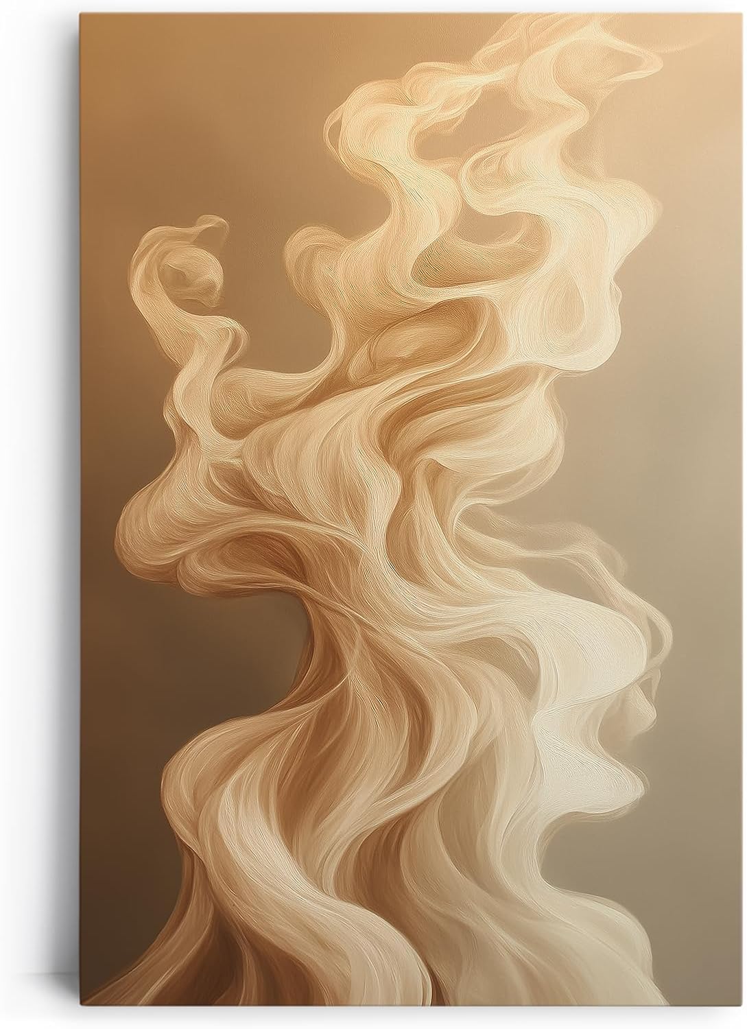 Paul Sinus 60x90cm Wandbild, Atemberaubende Dynamik in Schwungformen – Elegante Kunst in fließenden Beigetönen