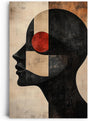 Paul Sinus 60x90cm Wandbild Black Vision – Ausdrucksstarkes Kopfprofil in moderner Abstraktion auf Leinwand Holzrahmen