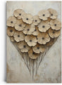 Paul Sinus 60x90cm Wandbild Blumenherz in Beige – Ausdrucksvolle Blütenkomposition mit emotionaler Blume