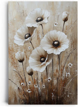 Paul Sinus 60x90cm Wandbild Blütenfeld in Beige – Kraftvolle Naturkomposition mit stilvoller Blume