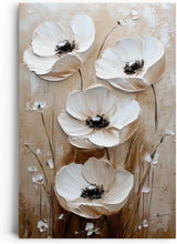 Paul Sinus 60x90cm Wandbild Blütenglanz in Beige – Stilvolle Wandkunst mit floraler Tiefe Blume