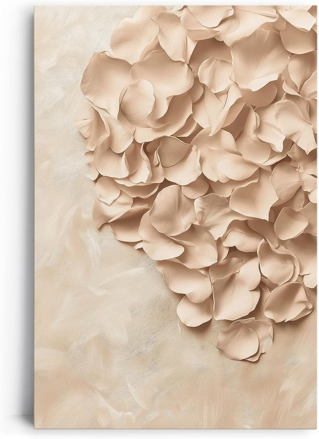 Paul Sinus 60x90cm Wandbild Blütenmeer in Beige – Sanfte Raumharmonie mit plastischer Blume