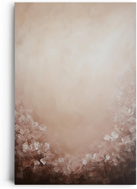 Paul Sinus 60x90cm Wandbild Blütenrahmen in Beige – Zurückhaltende Eleganz mit floraler Tiefe Blume