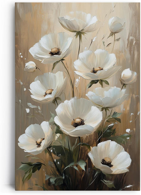 Paul Sinus 60x90cm Wandbild Blütenreigen in Beige – Harmonische Naturpracht mit stilvoller Blume