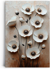 Paul Sinus 60x90cm Wandbild Floral Elegance – Stilvolle Blütenpracht in plastischer Anmutung auf Leinwand Holzrahmen
