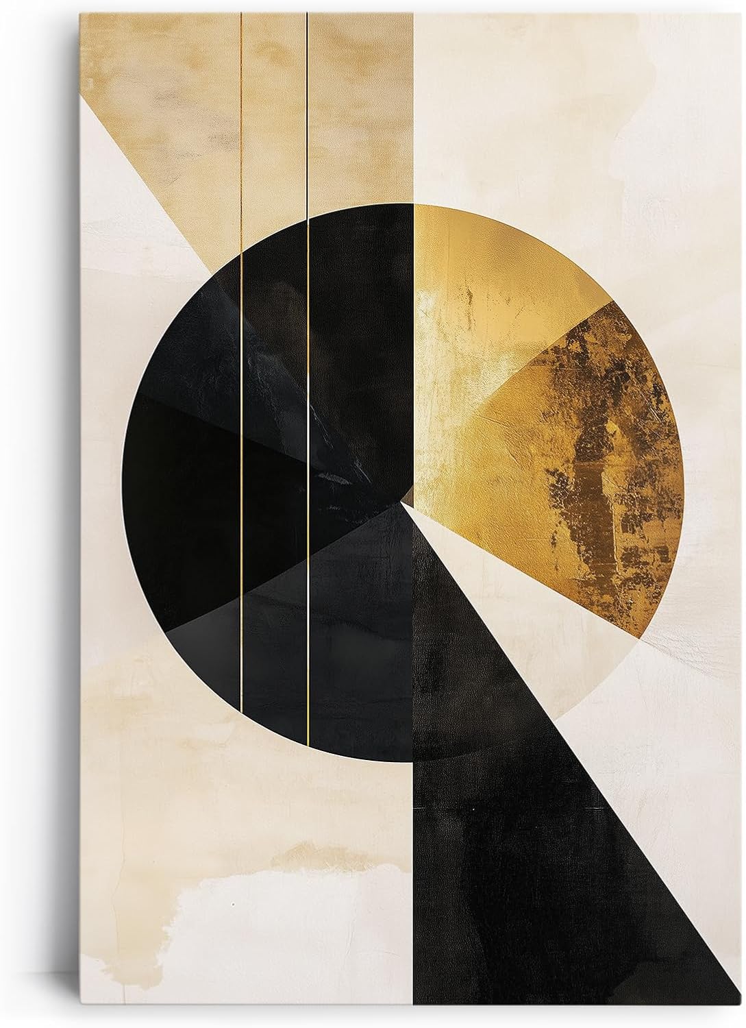 Paul Sinus 60x90cm Wandbild Golden Motion – Powerdesign und Fokusgeometrie im modernen Kreis-Stil auf Leinwand