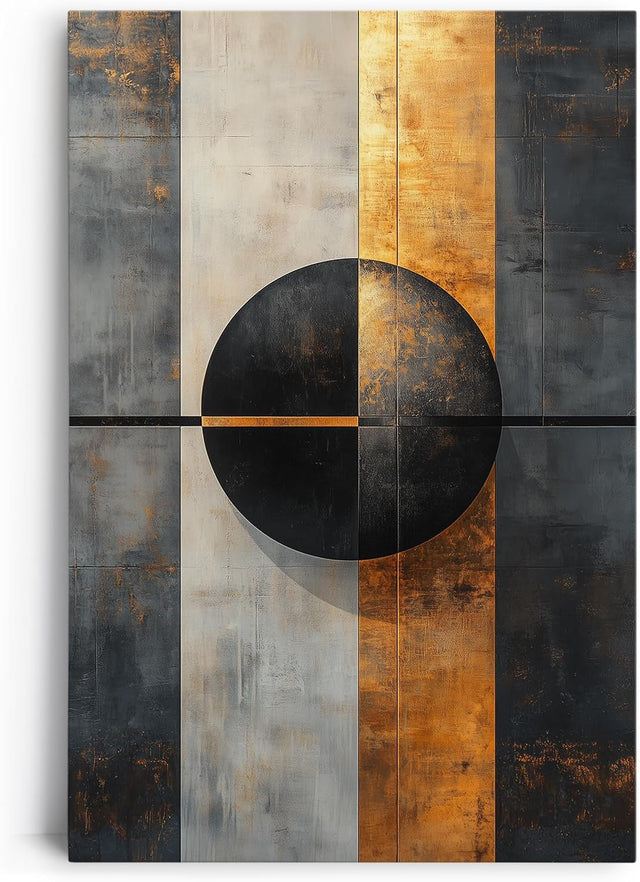 Paul Sinus 60x90cm Wandbild Goldkraft Vision – Powerdesign mit Fokuskunstwerk aus Geometrie und urbaner Eleganz