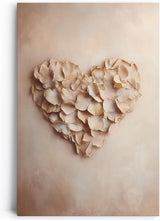 Paul Sinus 60x90cm Wandbild Herz aus Rosenblättern – Romantische Wandpoesie mit natürlicher Blume
