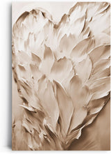 Paul Sinus 60x90cm Wandbild Kraft der Liebe in Beige – Plastische Herzkomposition mit floraler Struktur Blume