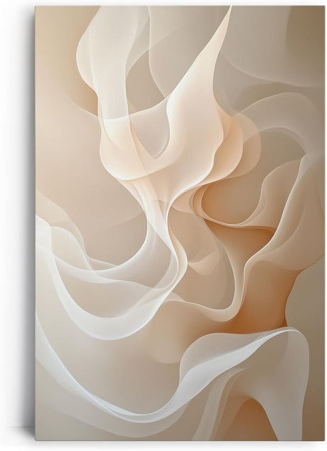 Paul Sinus 60x90cm Wandbild, Magische Harmonie in Fokusformen – Abstrakte Eleganz in sanften Beigetönen