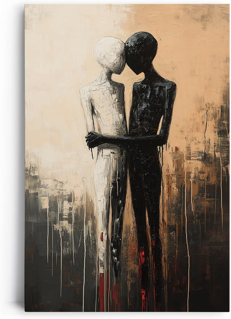 Paul Sinus 60x90cm Wandbild Pure Emotion – Ausdrucksvolle Umarmung als tiefgründiges Fokuskunstwerk auf Leinwand
