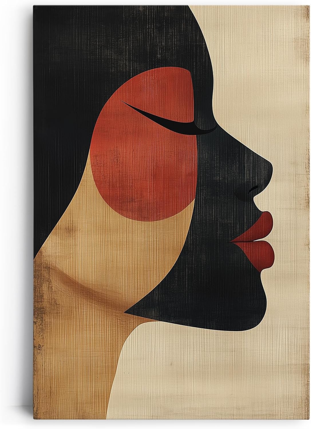 Paul Sinus 60x90cm Wandbild Sanfte Kontur – Stilvolles Frauenporträt in abstrakter Form auf Leinwand Holzrahmen