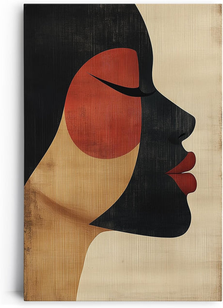 Paul Sinus 60x90cm Wandbild Sanfte Kontur – Stilvolles Frauenporträt in abstrakter Form auf Leinwand Holzrahmen