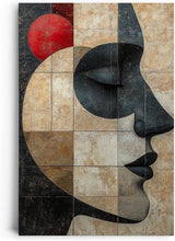 Paul Sinus 60x90cm Wandbild Silent Grace – Abstraktes Frauenprofil in ruhiger Farbkomposition auf Leinwand Holzrahmen
