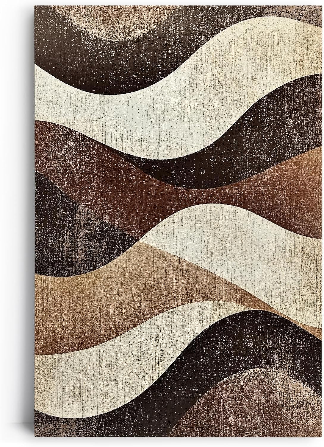 Paul Sinus 60x90cm Wandbild, Stilvolle Dynamik in Fokuswellen – moderne Retro-Wellen in erdigen Brauntönen