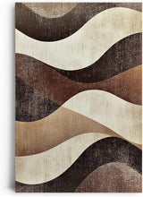 Paul Sinus 60x90cm Wandbild, Stilvolle Dynamik in Fokuswellen – moderne Retro-Wellen in erdigen Brauntönen