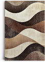 Paul Sinus 60x90cm Wandbild, Stilvolle Dynamik in Fokuswellen – moderne Retro-Wellen in erdigen Brauntönen