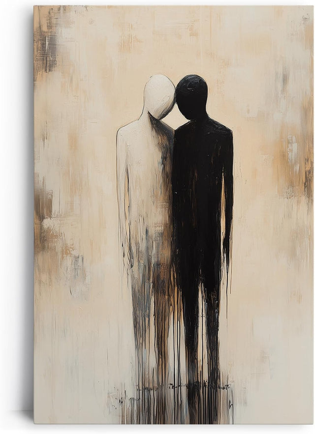 Paul Sinus 60x90cm Wandbild Tiefe Harmonie – Ausdrucksstarkes Kunstwerk zweier Figuren als Symbol für Einheit und Gleichgewicht