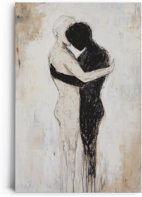 Paul Sinus 60x90cm Wandbild Umarmung der Gegensätze – Kraftvolles Fokuskunstwerk über Nähe und Dualität in Perfektion