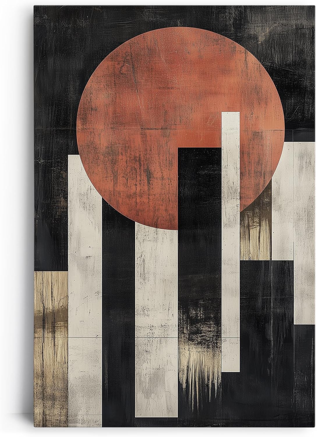 Paul Sinus 60x90cm Wandbild Visionäre Balance – Kraftvolles Fokuskunstwerk mit abstraktem Sonnenmotiv und Struktur