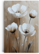 Paul Sinus 60x90cm Wandbild Zarte Blüten in Beige – Florale Anmut in moderner Raumkunst Blume