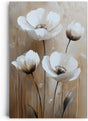 Paul Sinus 60x90cm Wandbild Zarte Blüten in Beige – Florale Anmut in moderner Raumkunst Blume