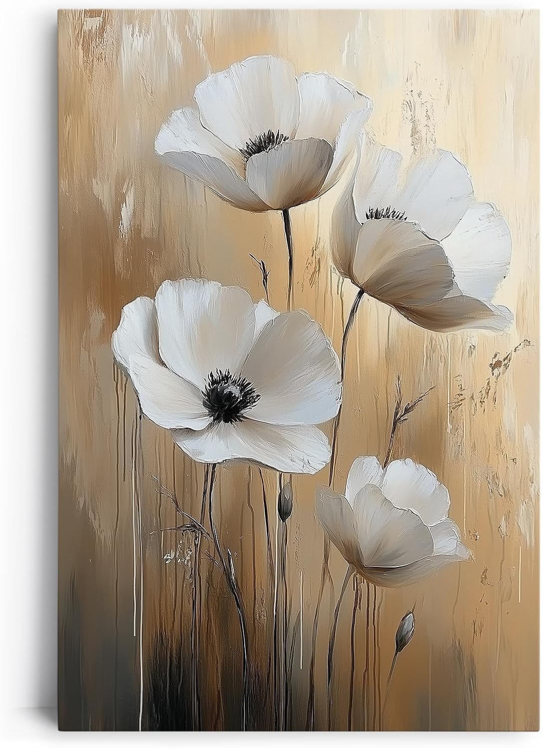 Paul Sinus 60x90cm Wandbild Zeitlose Blüten in Beige – Elegante Naturkunst mit stilvoller Blume