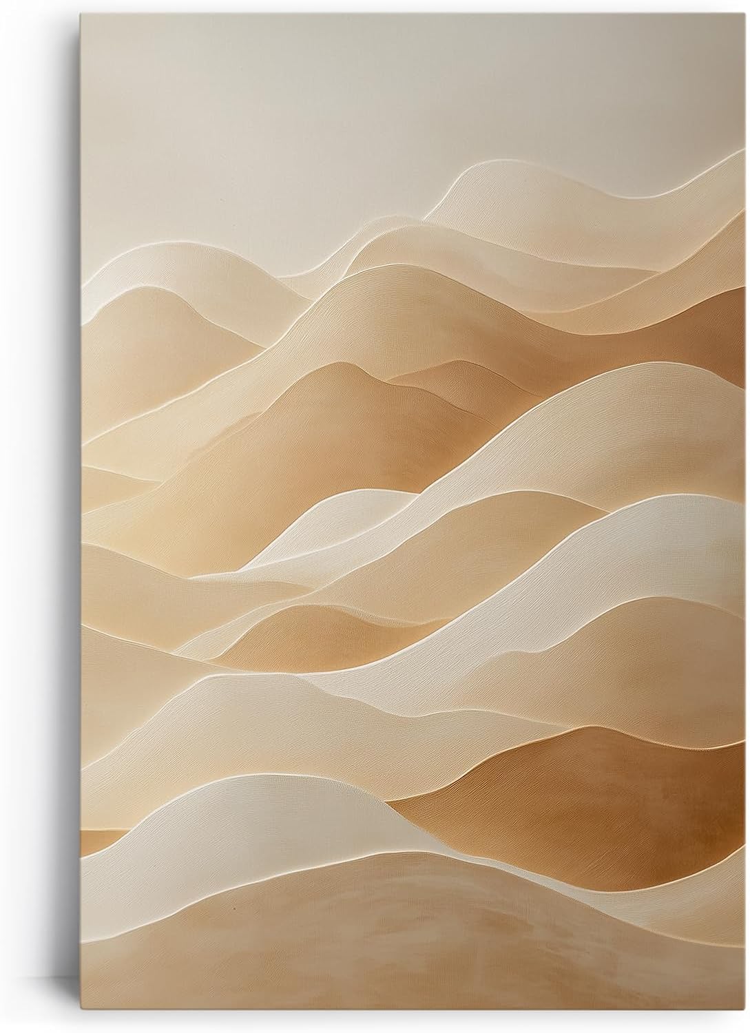 Paul Sinus 60x90cm Wandbild, Zeitlose Eleganz in Fokuslandschaft – sandfarbene Wellen in harmonischer Bewegung