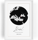 Paul Sinus Bilderrahmen einzigartig mit deinen GPS Koordinaten und Namen. 30cm x 42cm Holz Wechselrahmen mit Glas und Passepartout. anpassbare Geschenkidee. (Ohne Rahmen)