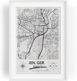 Paul Sinus Bilderrahmen einzigartiger Stadtplan mit deinen GPS Koordinaten und Namen. 30cm x 42cm Holz Wechselrahmen mit Glas und Passepartout. Geschenkidee. Vintage (ohne Rahmen)