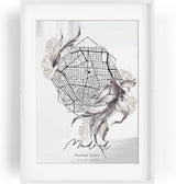 Paul Sinus Bilderrahmen individuell gestaltet mit deinen GPS Koordinaten und Namen. 30cm x 42cm Holz Wechselrahmen mit Glas und Passepartout. Einzigartige Geschenkidee.. (ohne Rahmen)