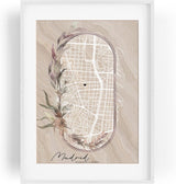 Paul Sinus Bilderrahmen individuell und einzigartig mit deinen GPS Koordinaten und Namen. 30cm x 42cm Holz Wechselrahmen mit Glas und Passepartout. (ohne Rahmen)