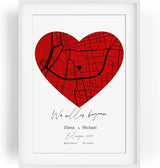 Paul Sinus Bilderrahmen mit deinen GPS Koordinaten und Namen. 30cm x 42cm Holz Wechselrahmen mit Glas und Passepartout. Personalisierte Geschenkidee. LOVE. (ohne Rahmen)