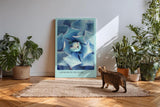 Paul Sinus Kunstdruck 40x60cm Agave Naturstruktur stachelig Pflanze Makro blau Armored Bloom